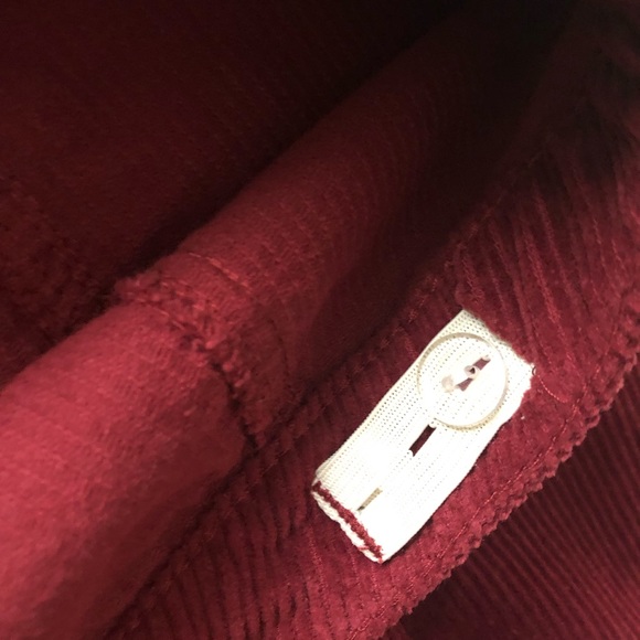 NWOT Burgundy Maroon Red button front mini corduroy Skirt - Picture 6 of 11